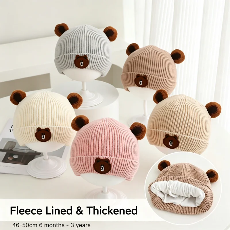 Knit Beanie Hat Warm - Baby Winter Hat 46-50cm 6 Months