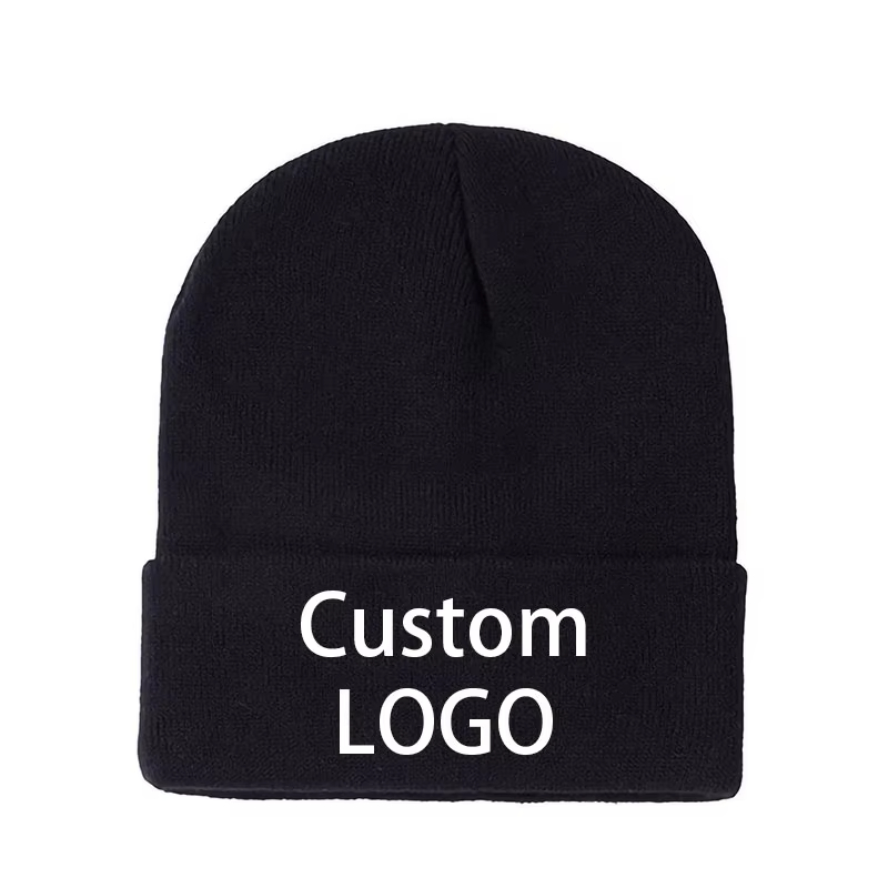 Knit Beanie Hat Warm - Custom Printed Logo Knitted Hats for