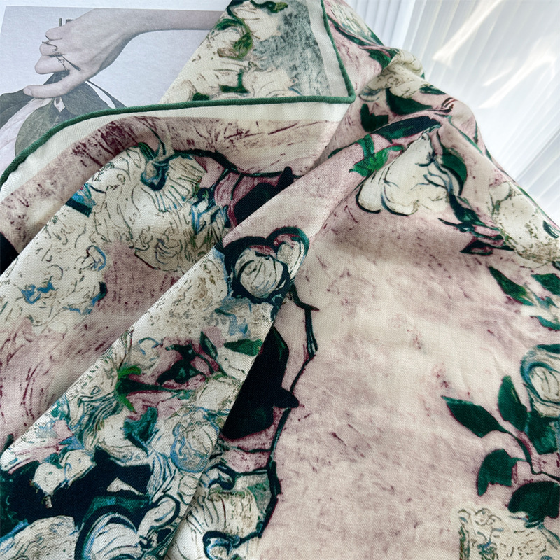 Luxury 135x135cm Silk Wool Sca - огляд і ціна Shawl Wrap Winter