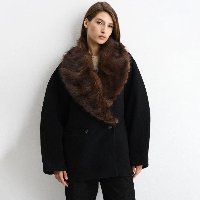 Women Oversized Double Breaste - огляд і ціна Wool Coat Peacoat